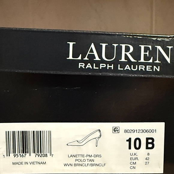 Lauren Ralph Lauren Lanette Woven Leather Pump Polo Tan Color - Picture 5 of 7